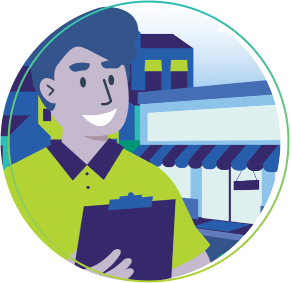 Person with clipboard illustration