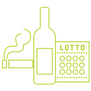 Tobacco, alcohol, lottery Icon